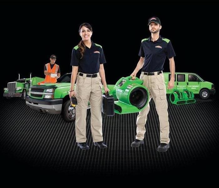 SERVPRO employees, equipment and vehicles